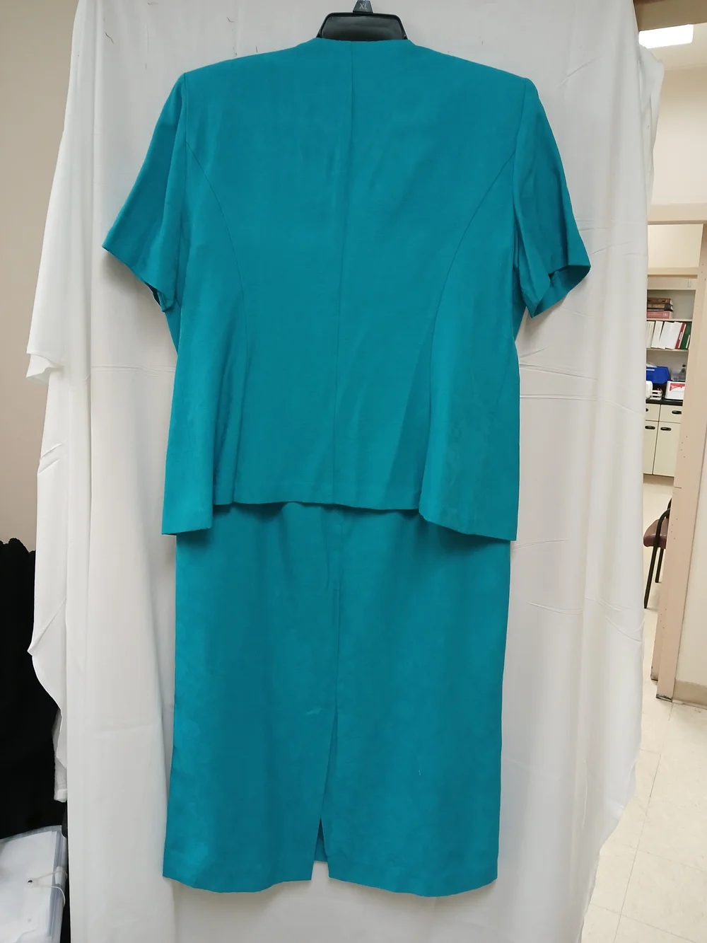 karin stevens Teal Embroidered Short-Sleeve Skirt Set
